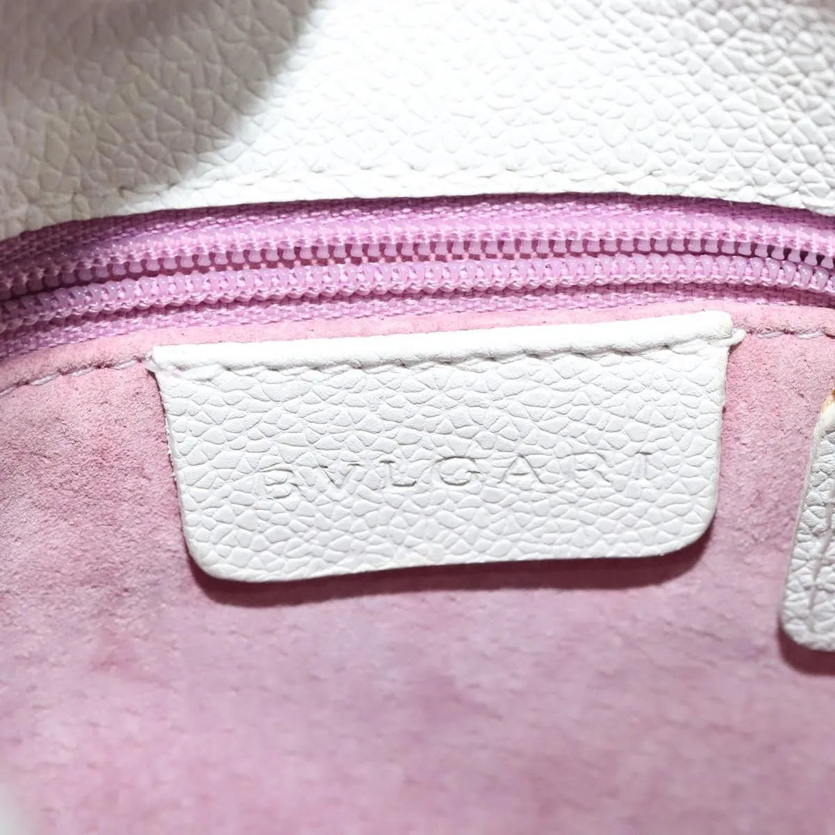 Bvlgari Vintage Leather White Leather Shoulder Bag Bag (Pre-Owned)