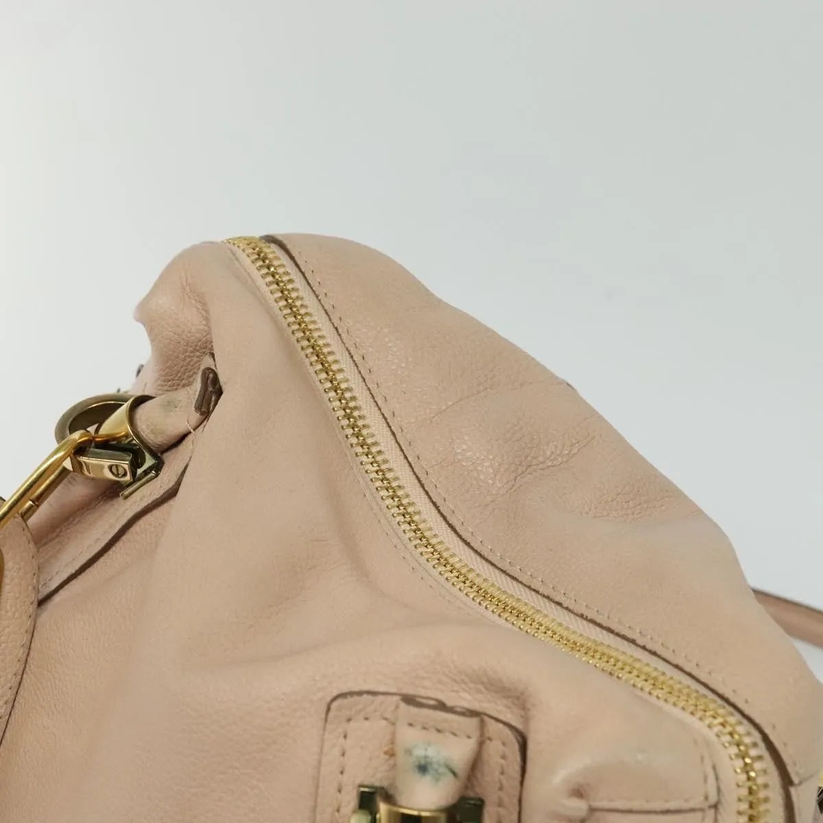 Chloe Paraty Quilted Leather Beige Leather Handbag (Pre-Owned)