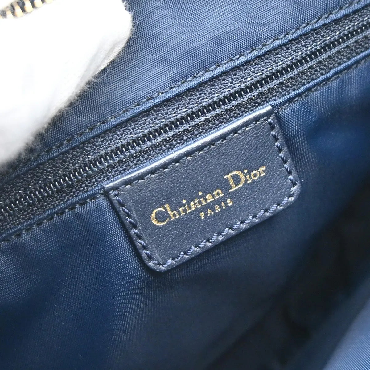 Christian Dior Vintage Trotteur Chain Canvas Blue Canvas Shoulder Bag Bag (Pre-Owned)