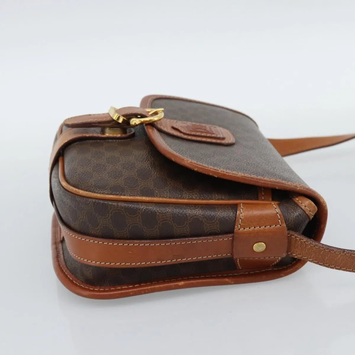 Celine Vintage Macadam Canvas Brown Canvas Shoulder Bag Bag (Pre-Owned)