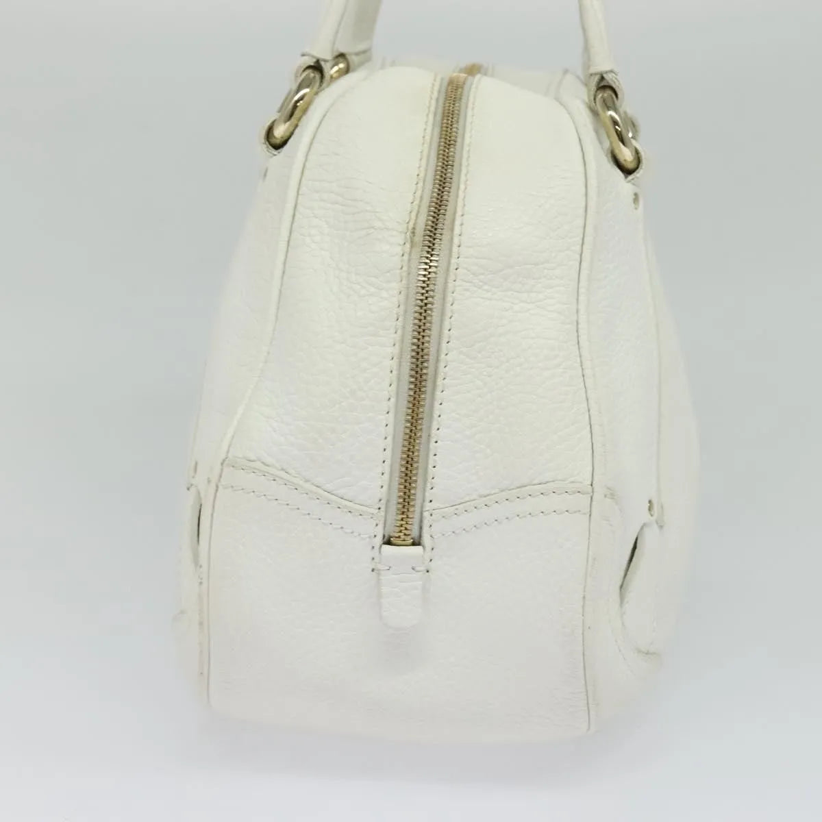Celine Vintage Leather White Leather Handbag (Pre-Owned)