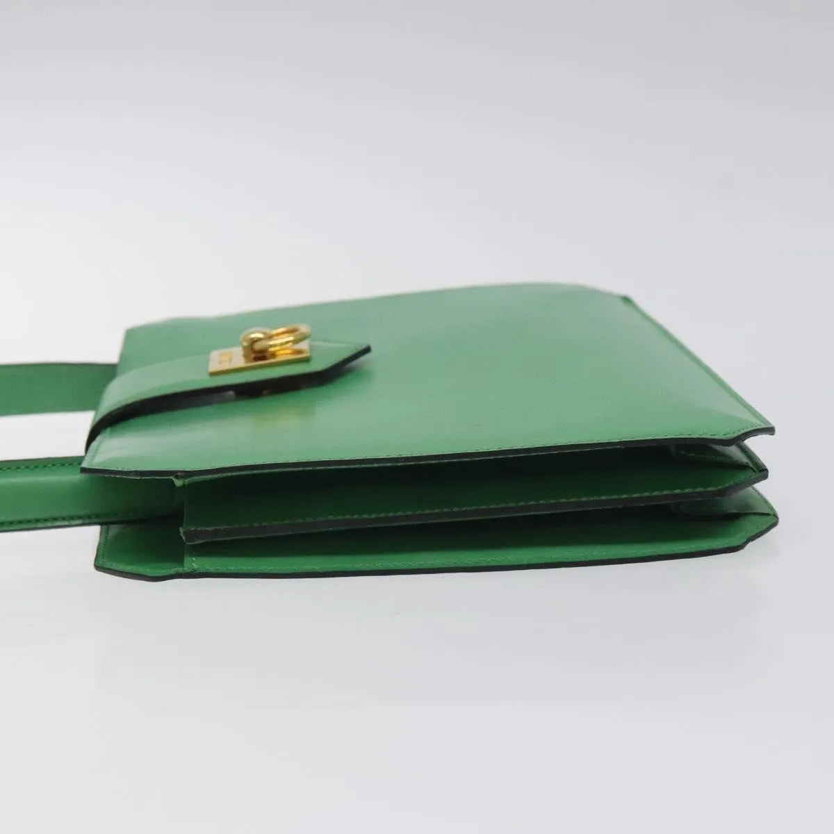 Celine Vintage Leather Green Leather Handbag (Pre-Owned)