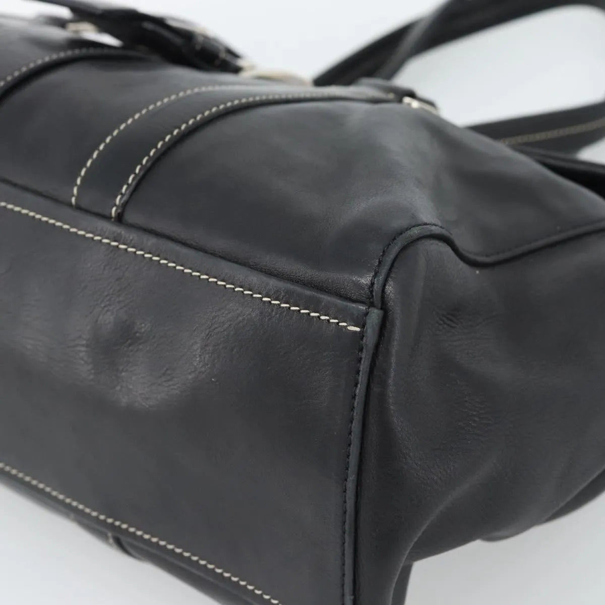 Prada Convertible Shopping Tote Saffiano Leather Saffiano Leather Black Leather Tote Bag Bag (Pre-Owned)