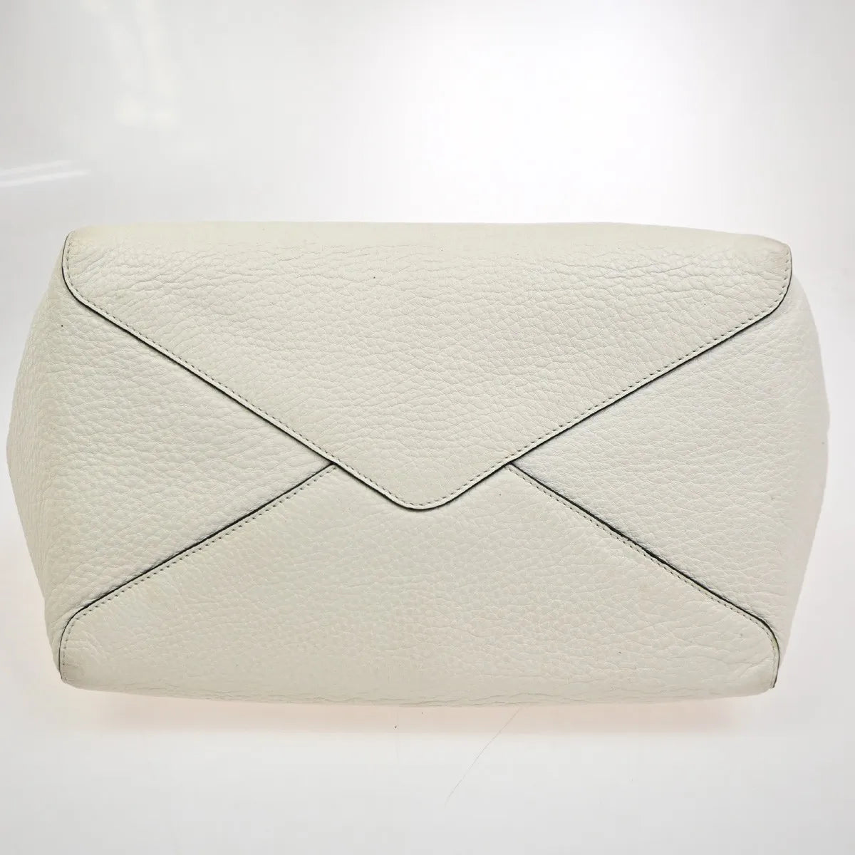 Prada Vintage Tote Leather White Leather Tote Bag Bag (Pre-Owned)