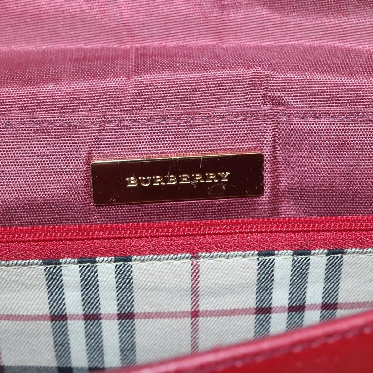 Burberry Vintage Leather Red Leather Shoulder Bag Bag (Pre-Owned)
