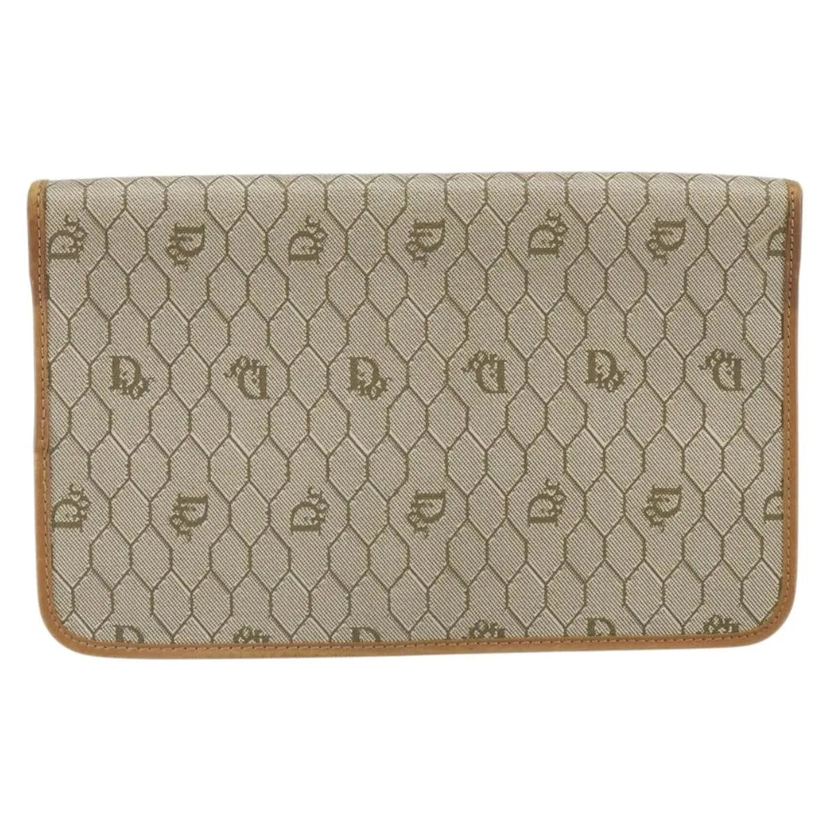 Christian Dior Vintage Honeycomb Clutch Canvas Beige Canvas Clutche & Pouche Bag (Pre-Owned)