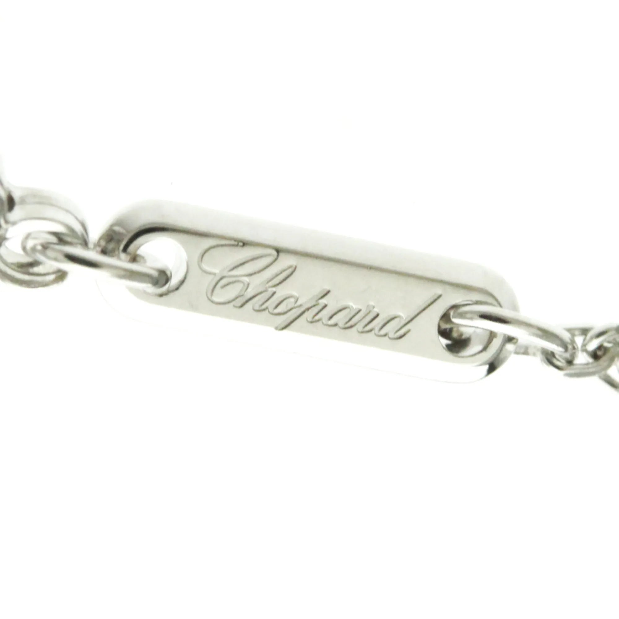 Chopard Happy Diamonds Round Pendant 18K White Gold With 1 Floating Diamond Silver White_Gold Necklace Jewelry (Pre-Owned)