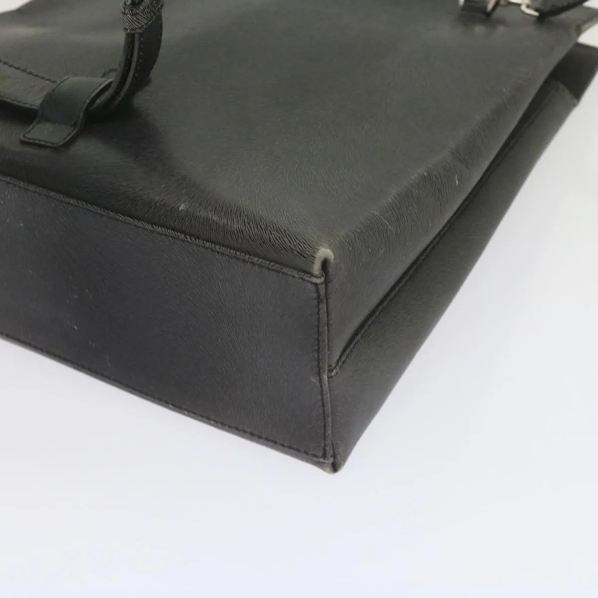 Salvatore Ferragamo Gancini Leather Gray Leather Handbag (Pre-Owned)