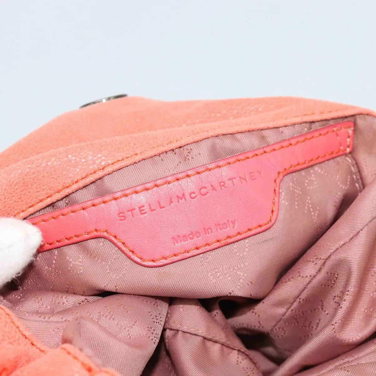 Stella Mccartney Falabella Fold Over Faux Leather Orange Polyester Shoulder Bag Bag (Pre-Owned)