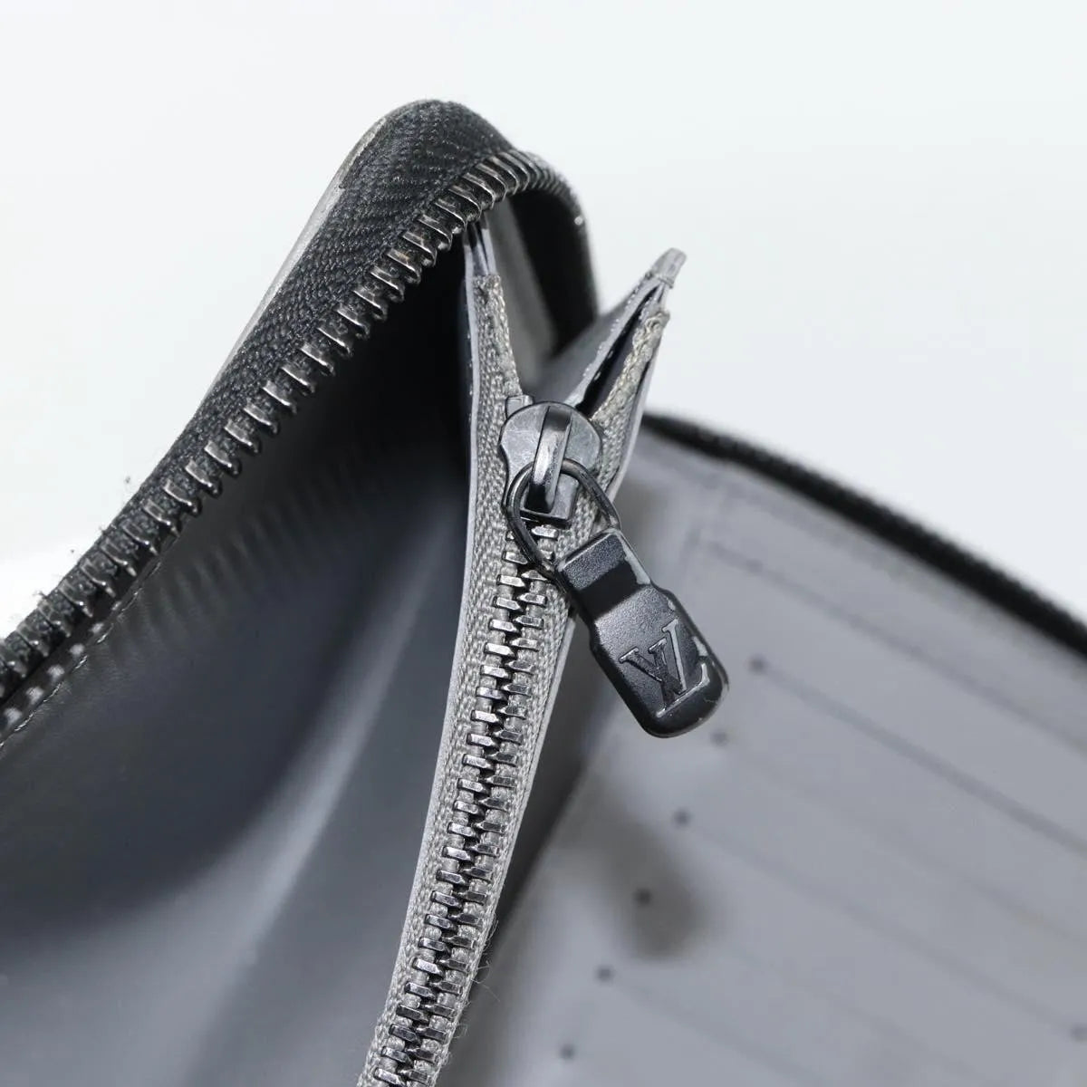 Louis Vuitton Zippy Wallet Vertical Monogram Shadow Leather Gray Leather Wallets Accessory (Pre-Owned)