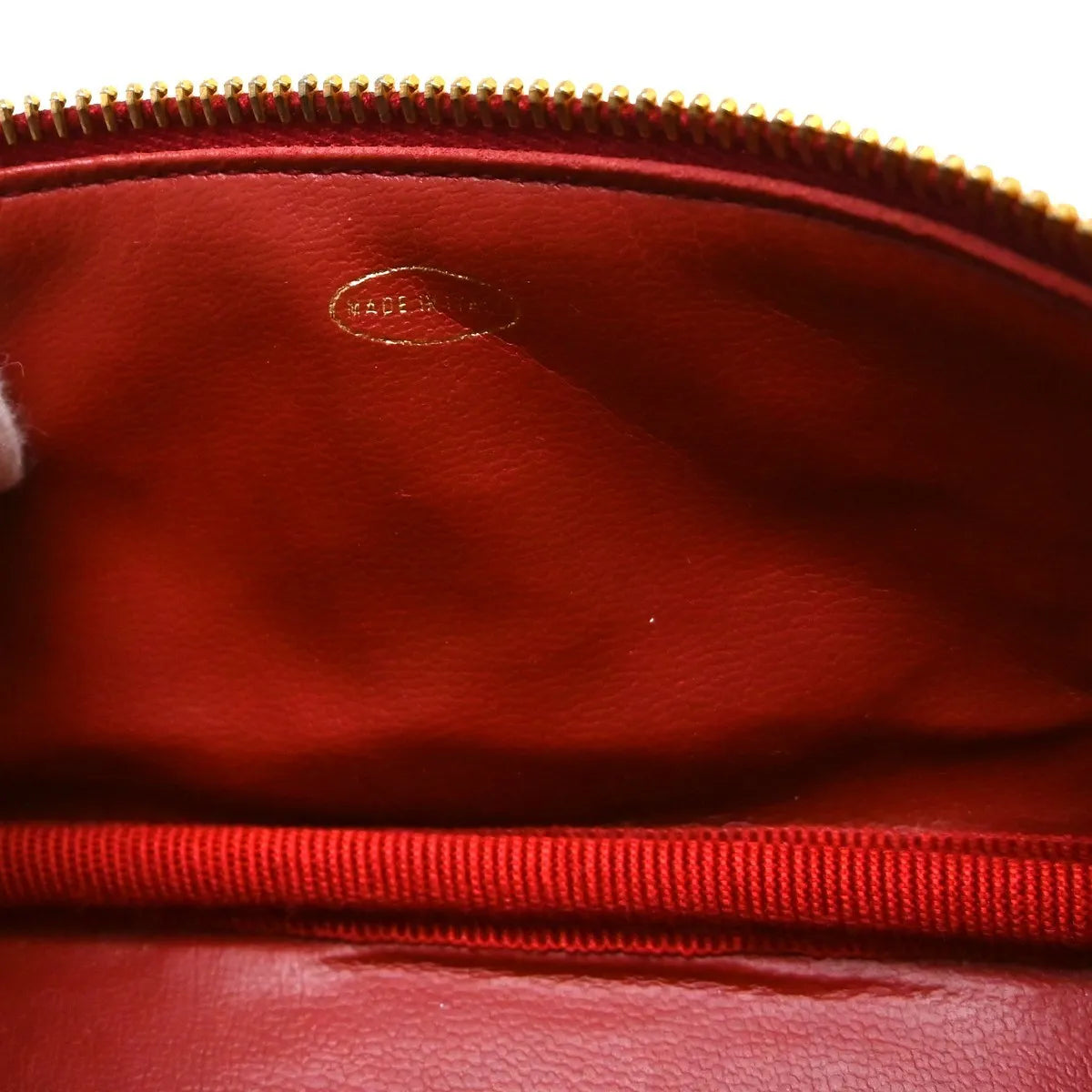 Chanel Vintage Timeless Cosmetic Case Caviar Red Leather Handbag (Pre-Owned)