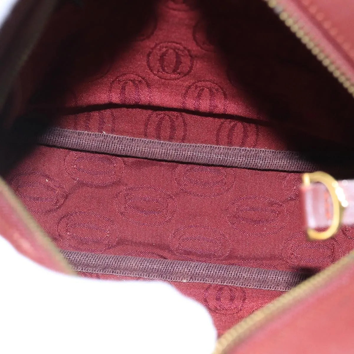 Cartier Must De Cartier Leather Burgundy Leather Shoulder Bag Bag (Pre-Owned)