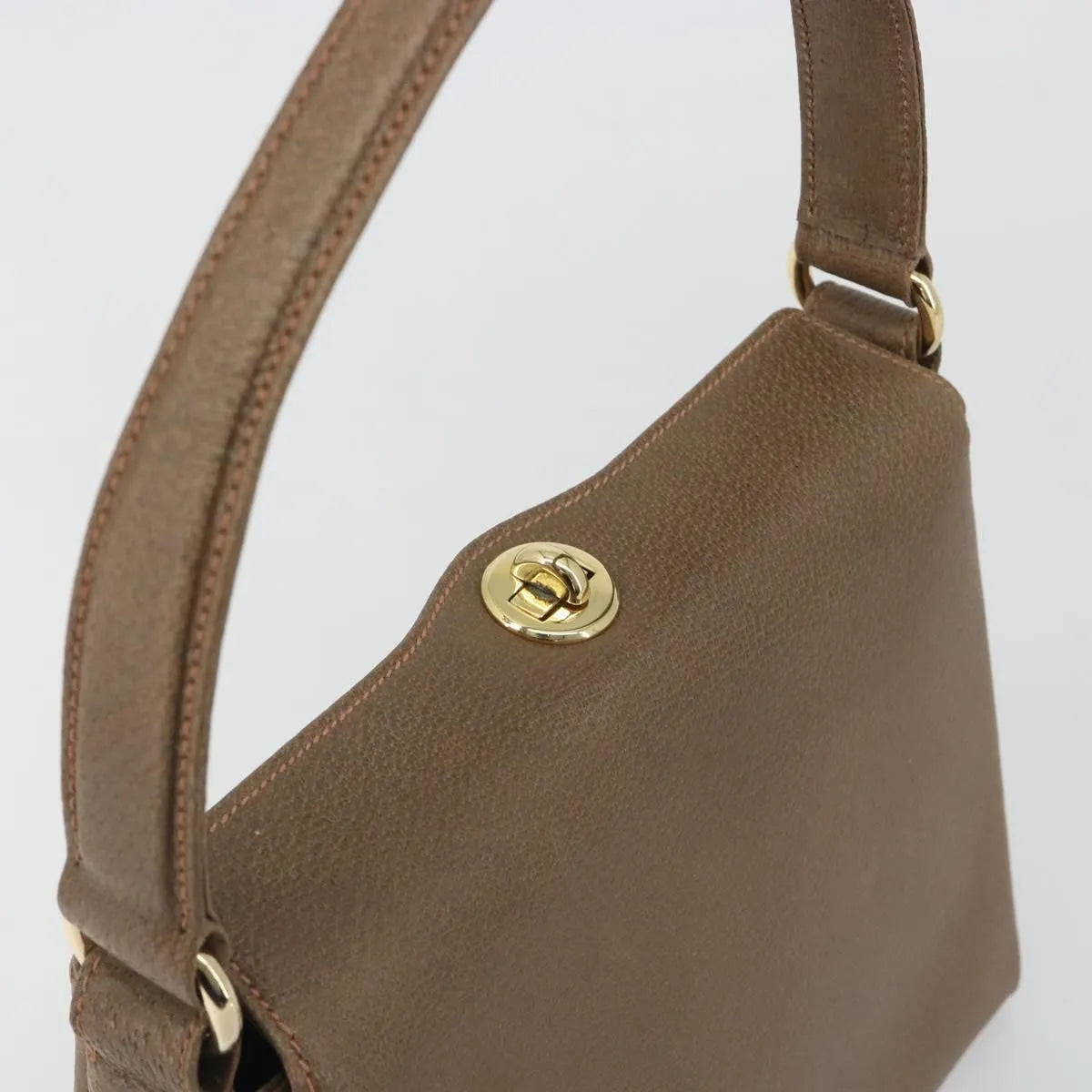 Gucci Vintage Convertible Box Leather Brown Leather Handbag (Pre-Owned)