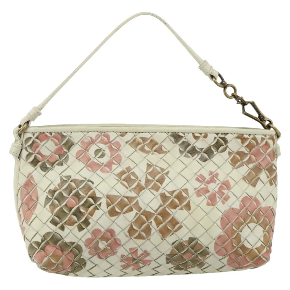 Bottega Veneta Intrecciato Clutch Leather White Leather Clutche & Pouche Bag (Pre-Owned)