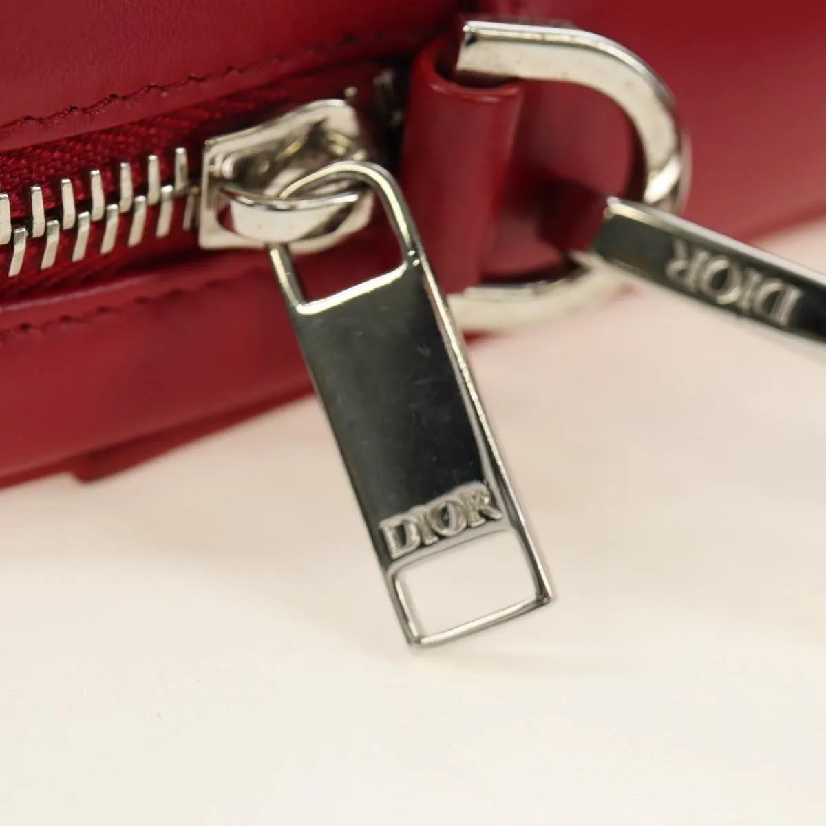 Christian Dior World Tour Zip Messenger Oblique Galaxy Leather Red Canvas Shoulder Bag Bag (Pre-Owned)