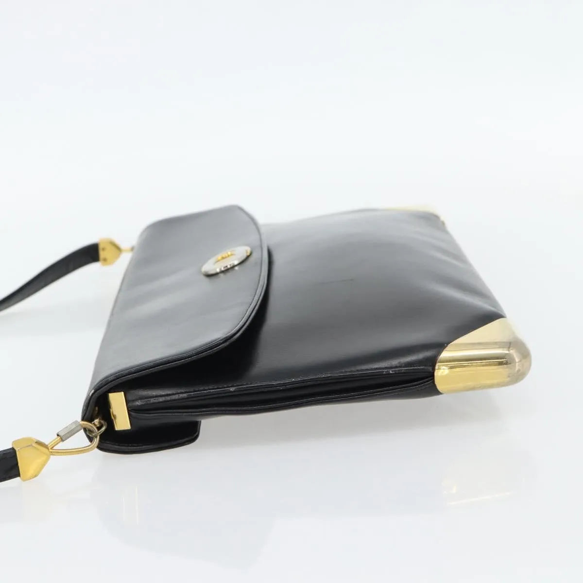 Christian Dior Cd Shoulder Bag Leather Black Leather Shoulder Bag Bag (Pre-Owned)