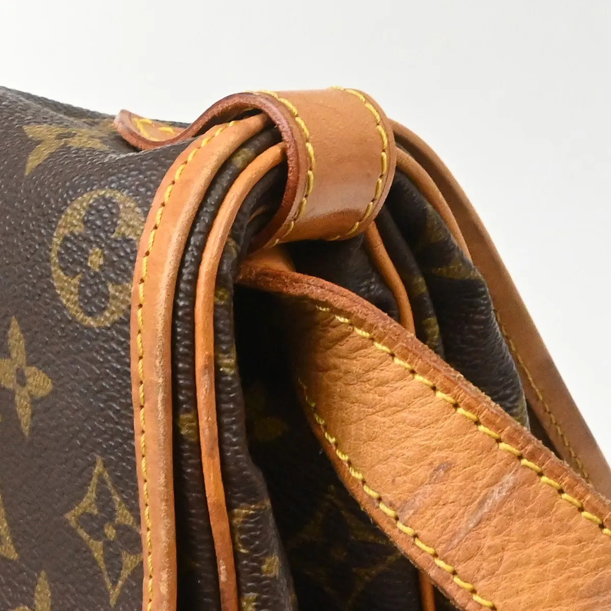 Louis Vuitton Saumur Handbag Monogram Canvas Brown Canvas Shoulder Bag Bag (Pre-Owned)