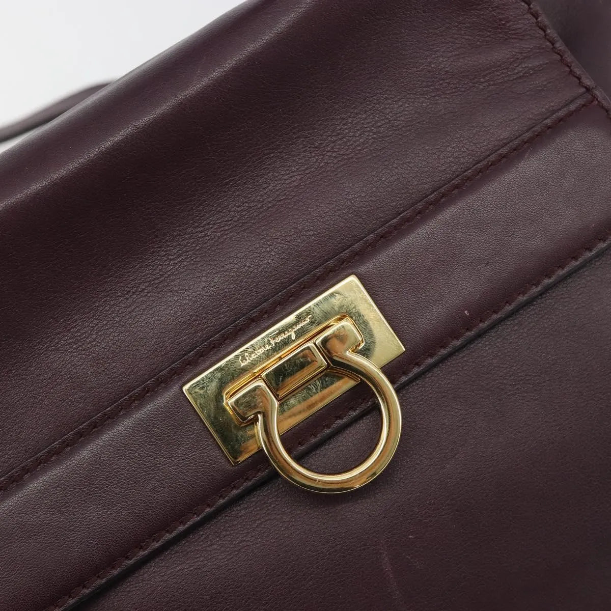 Salvatore Ferragamo Sofia Satchel Smooth Leather Purple Leather Handbag (Pre-Owned)