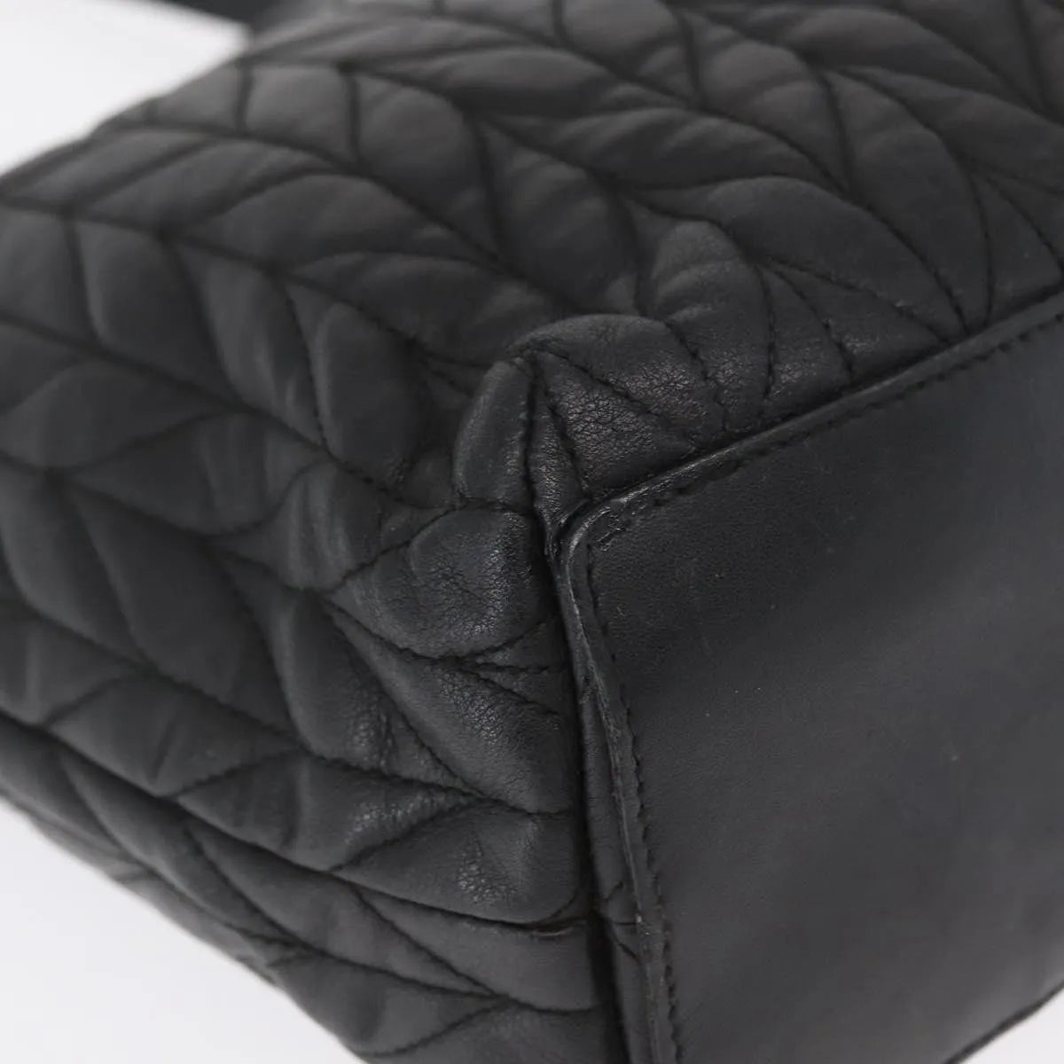 Gucci Vintage Tote Leather Black Leather Tote Bag Bag (Pre-Owned)