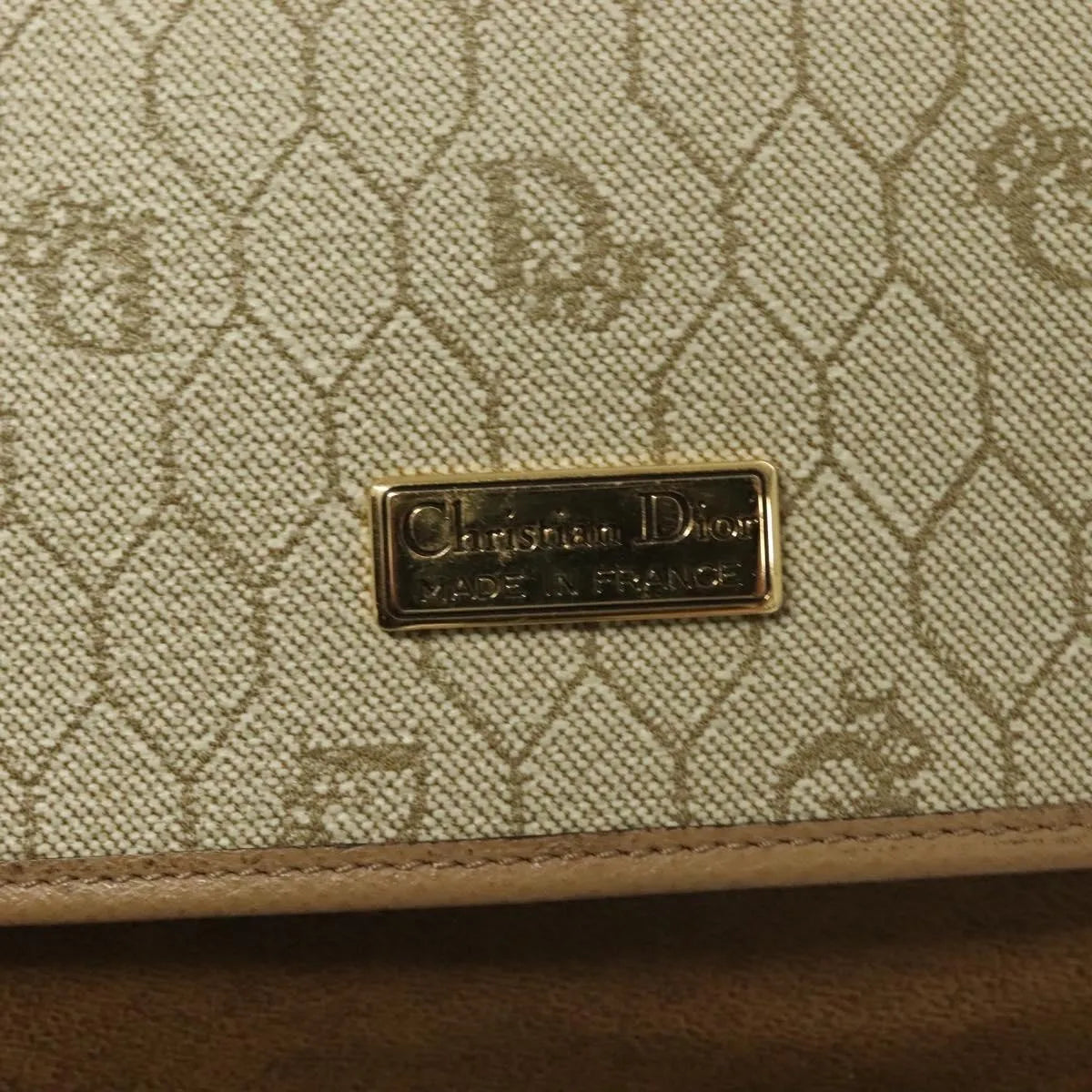 Christian Dior Vintage Leather Beige Leather Shoulder Bag Bag (Pre-Owned)