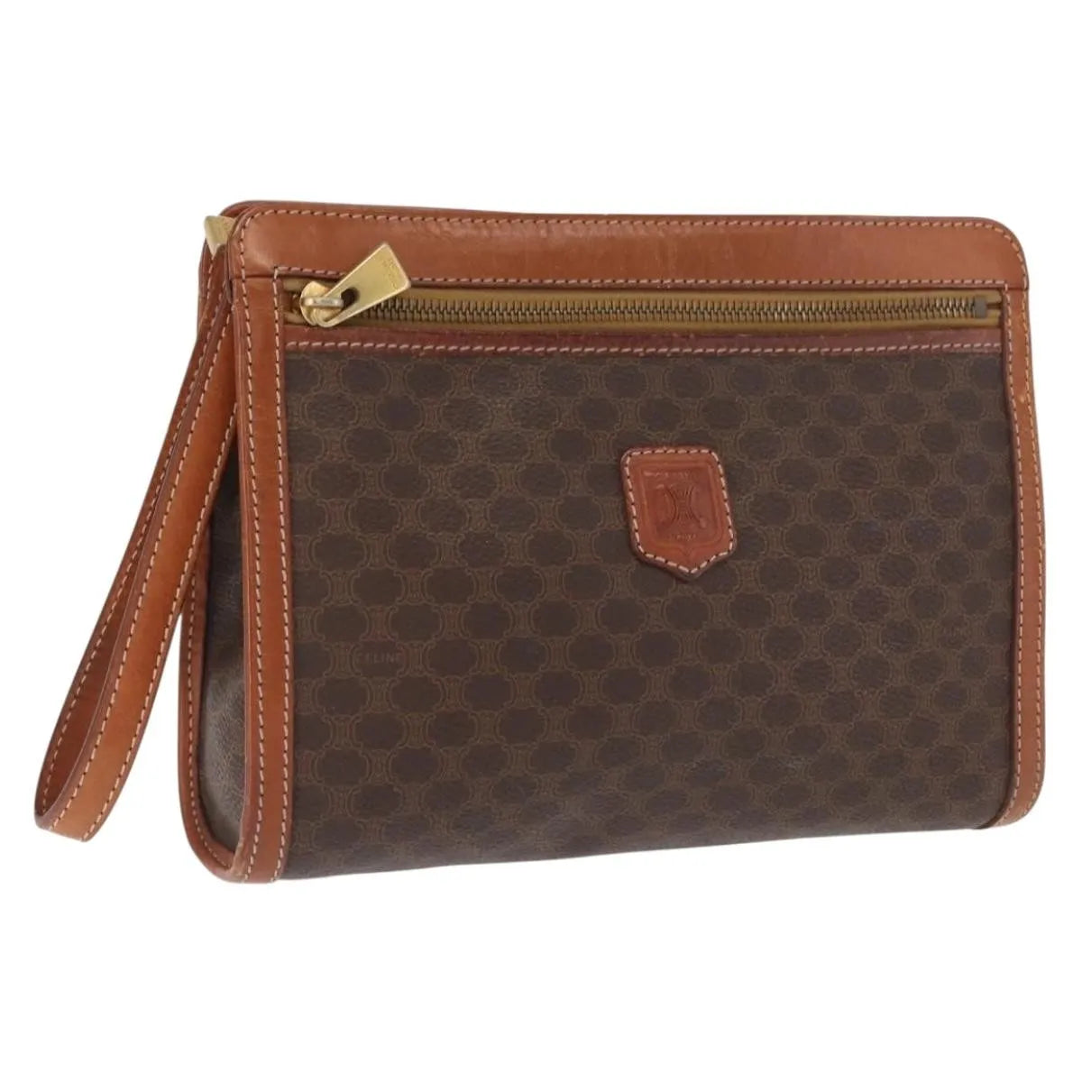 Celine Macadam Pochette Canvas And Leather Brown Canvas Clutche & Pouche Bag (Pre-Owned)