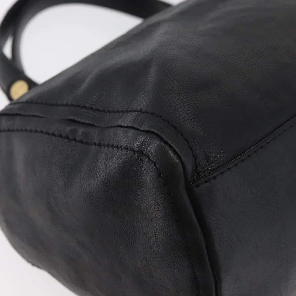 Celine Vintage Leather Black Leather Handbag (Pre-Owned)