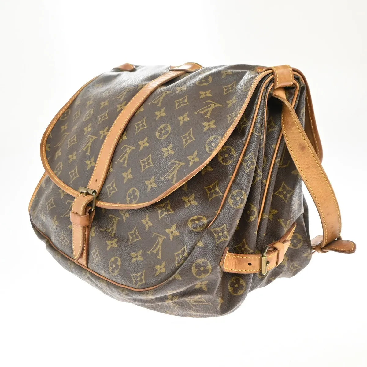 Louis Vuitton Saumur Monogram Canvas Brown Canvas Shoulder Bag Bag (Pre-Owned)