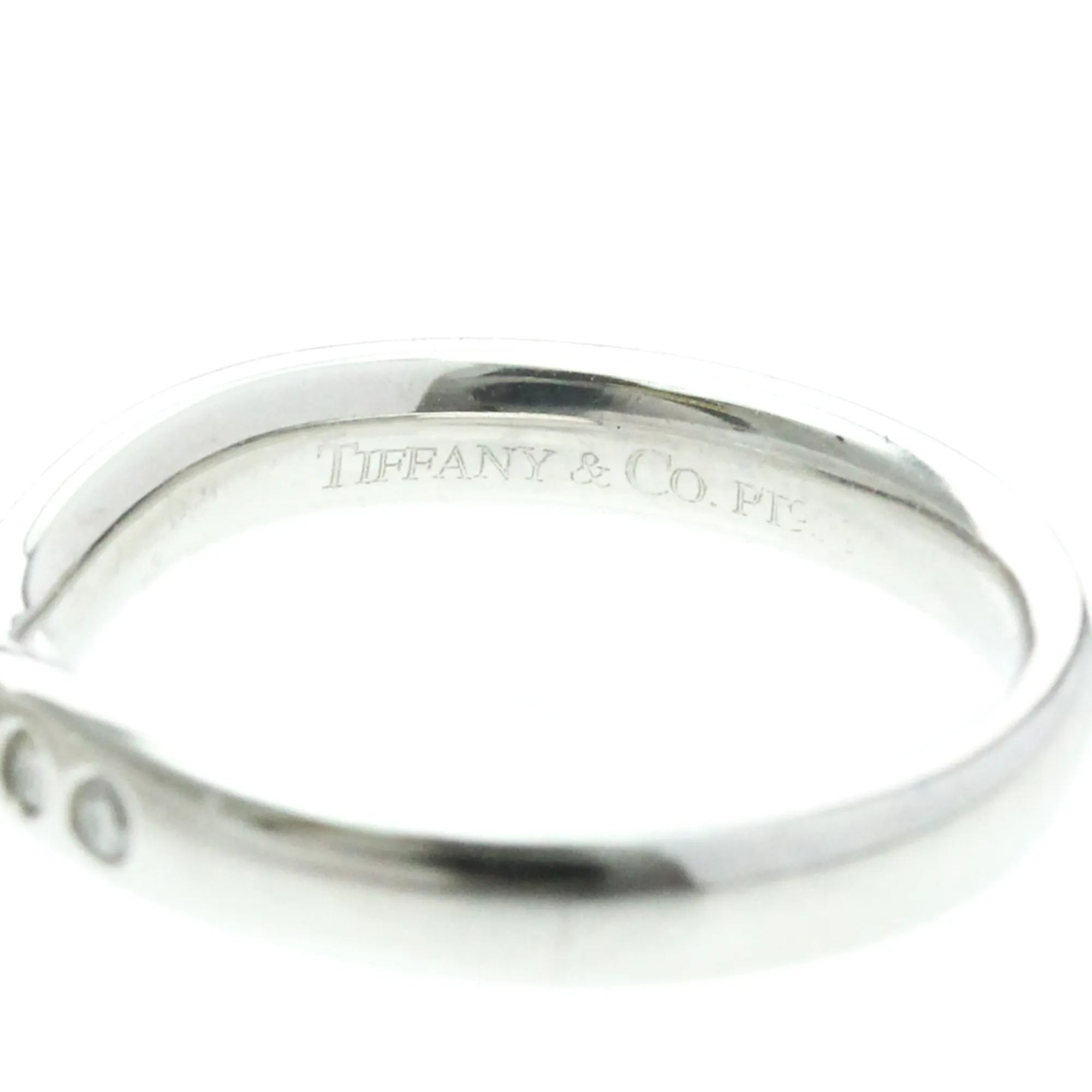 Tiffany & Co. Elsa Peretti Curved Wedding Band Platinum With Diamonds Silver Platinum Ring Jewelry (Pre-Owned)