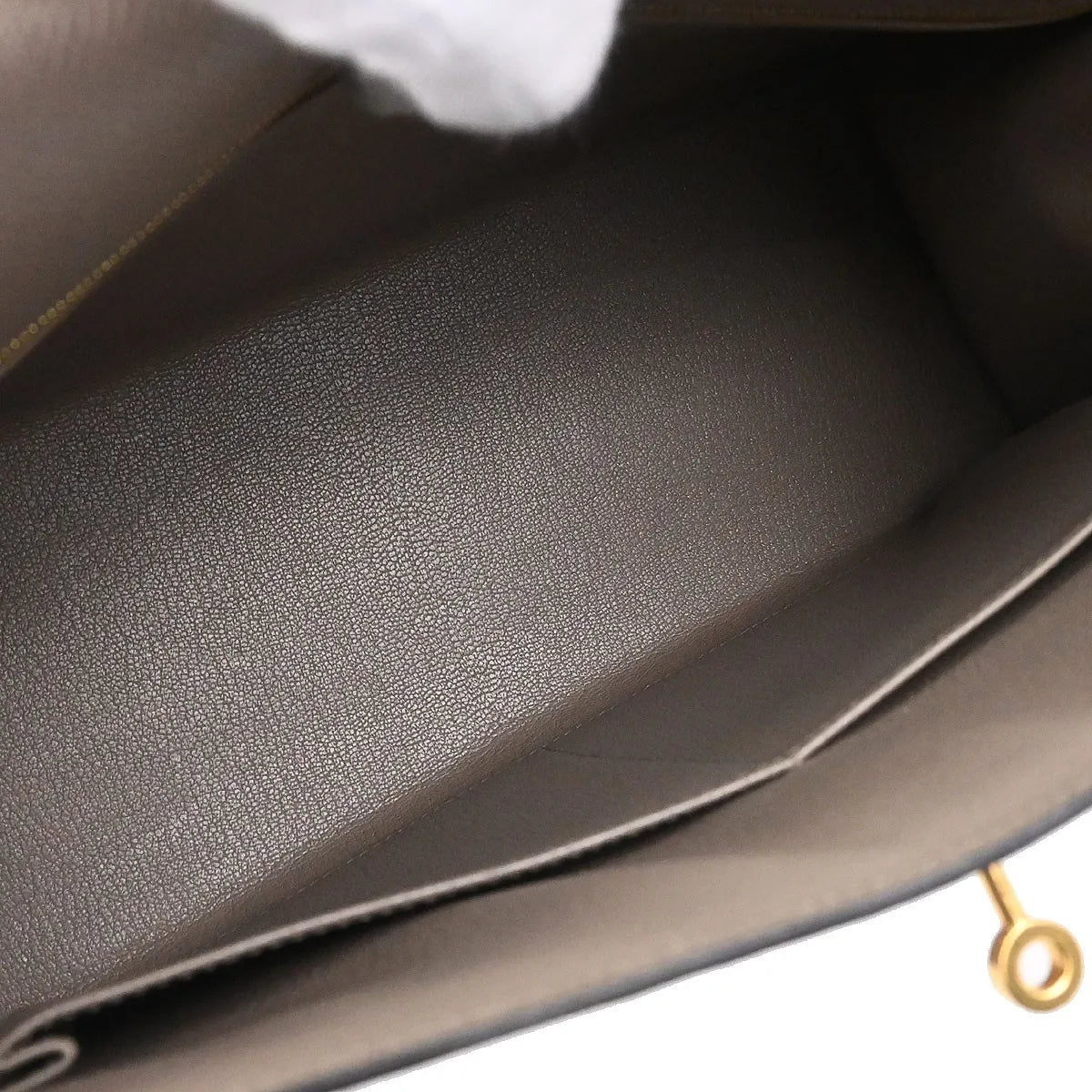 Hermes Kelly Grey Epsom With Gold Hardware Gray Leather Handbag (Pre-Owned)