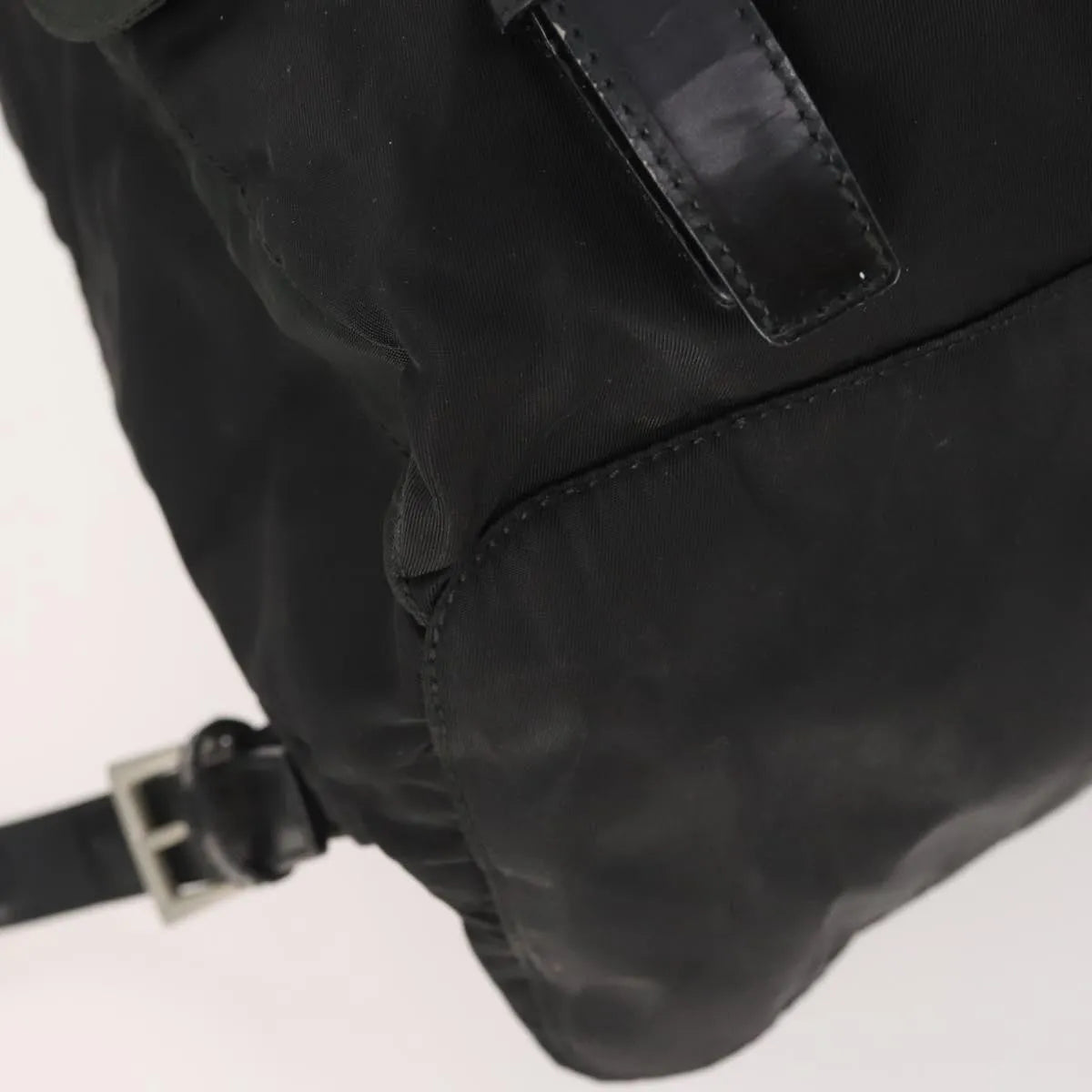 Prada Double Front Pocket Tessuto Black Nylon Backpack Bag (Pre-Owned)