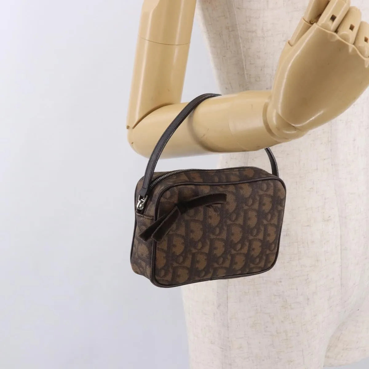 Christian Dior Vintage Trotter Diorissimo Canvas Brown Canvas Clutche & Pouche Bag (Pre-Owned)