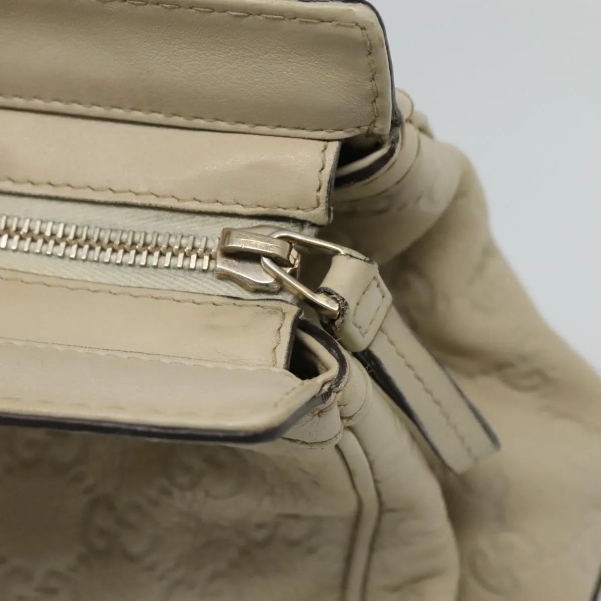 Gucci Mayfair Satchel Guccissima Leather Beige Leather Tote Bag Bag (Pre-Owned)