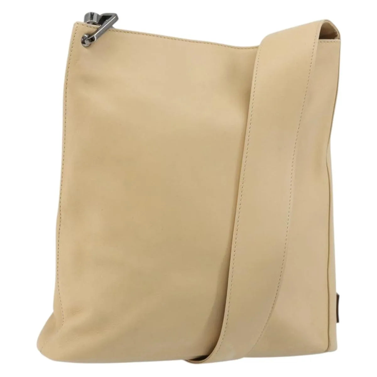 Gucci Vintage Flat Messenger Leather Beige Leather Shoulder Bag Bag (Pre-Owned)