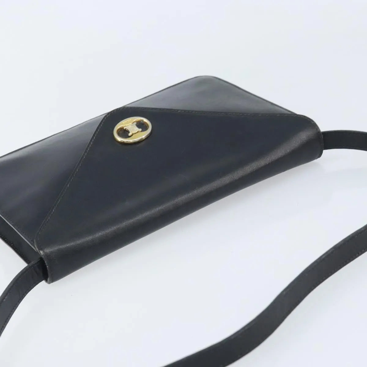 Celine Vintage Leather Black Leather Shoulder Bag Bag (Pre-Owned)
