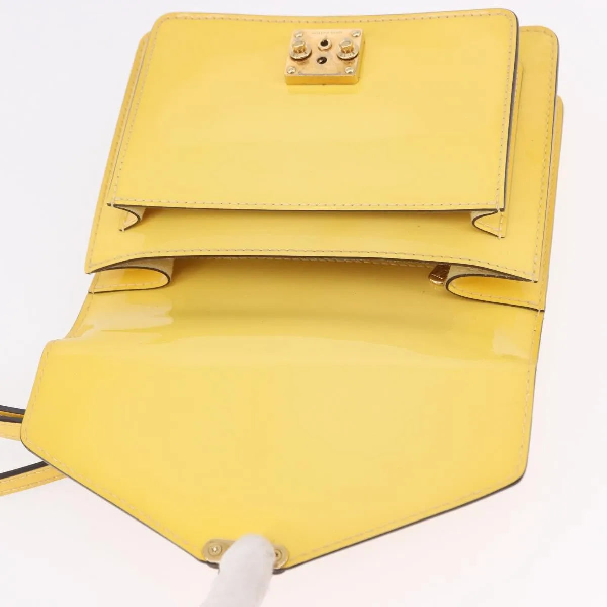 Louis Vuitton Monceau Vernis Yellow Patent_Leather Handbag (Pre-Owned)