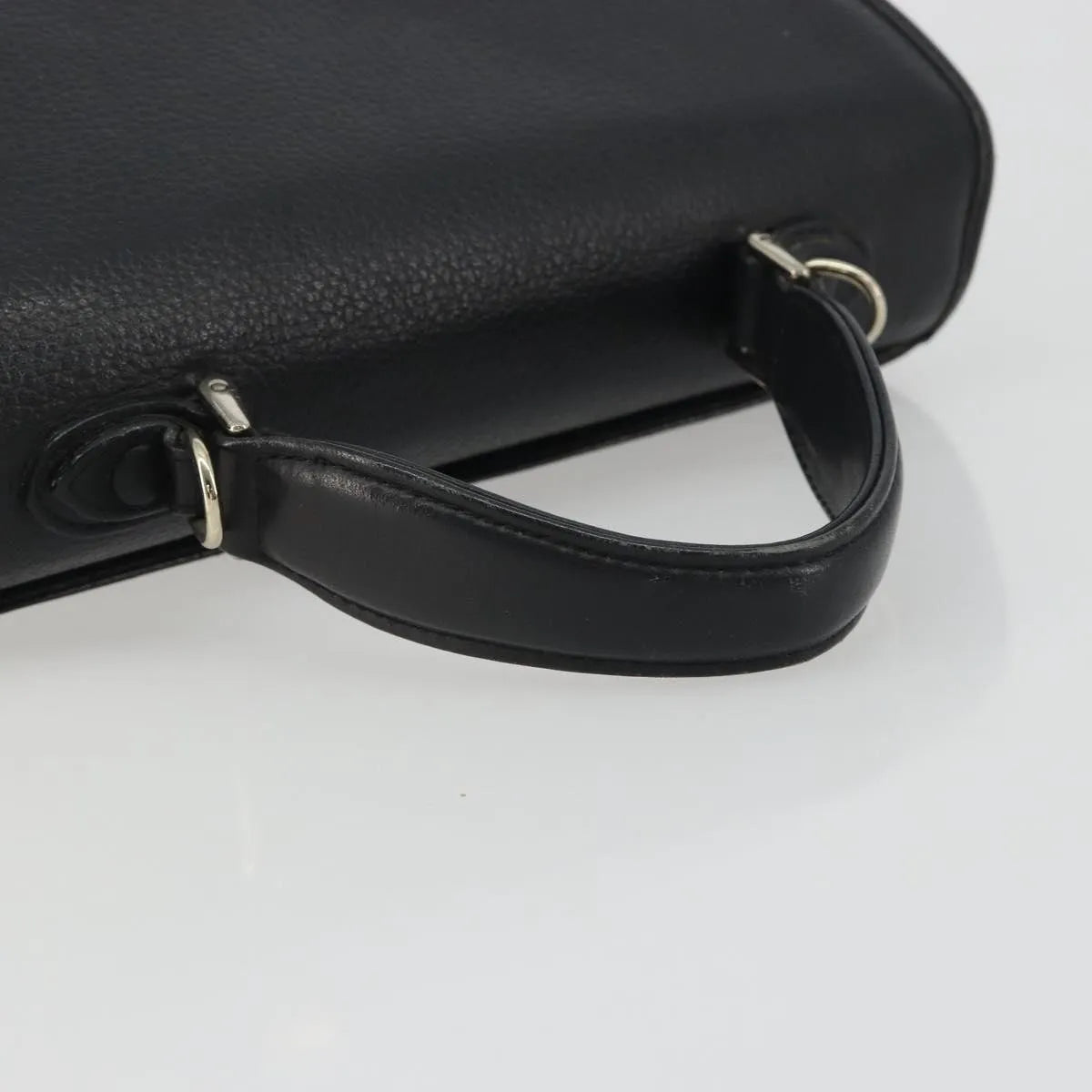 Burberry Vintage Leather Black Leather Handbag (Pre-Owned)