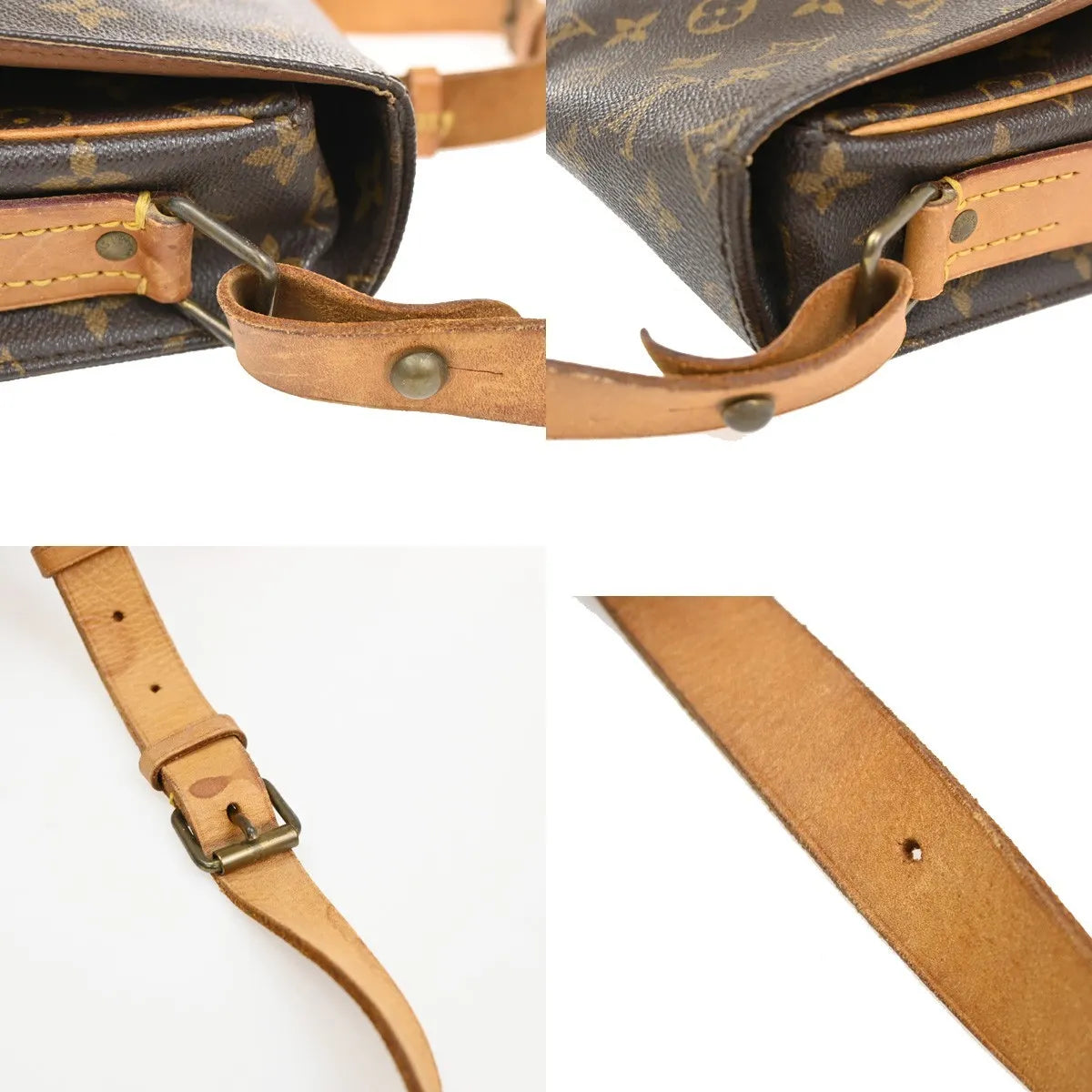 Louis Vuitton Cartouchiere Monogram Canvas Brown Canvas Shoulder Bag Bag (Pre-Owned)