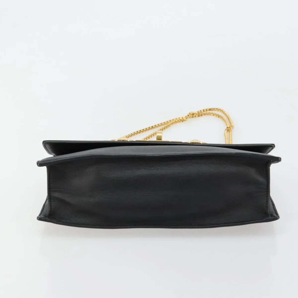 Versace Medusa Flap Chain Leather Black Leather Shoulder Bag Bag (Pre-Owned)