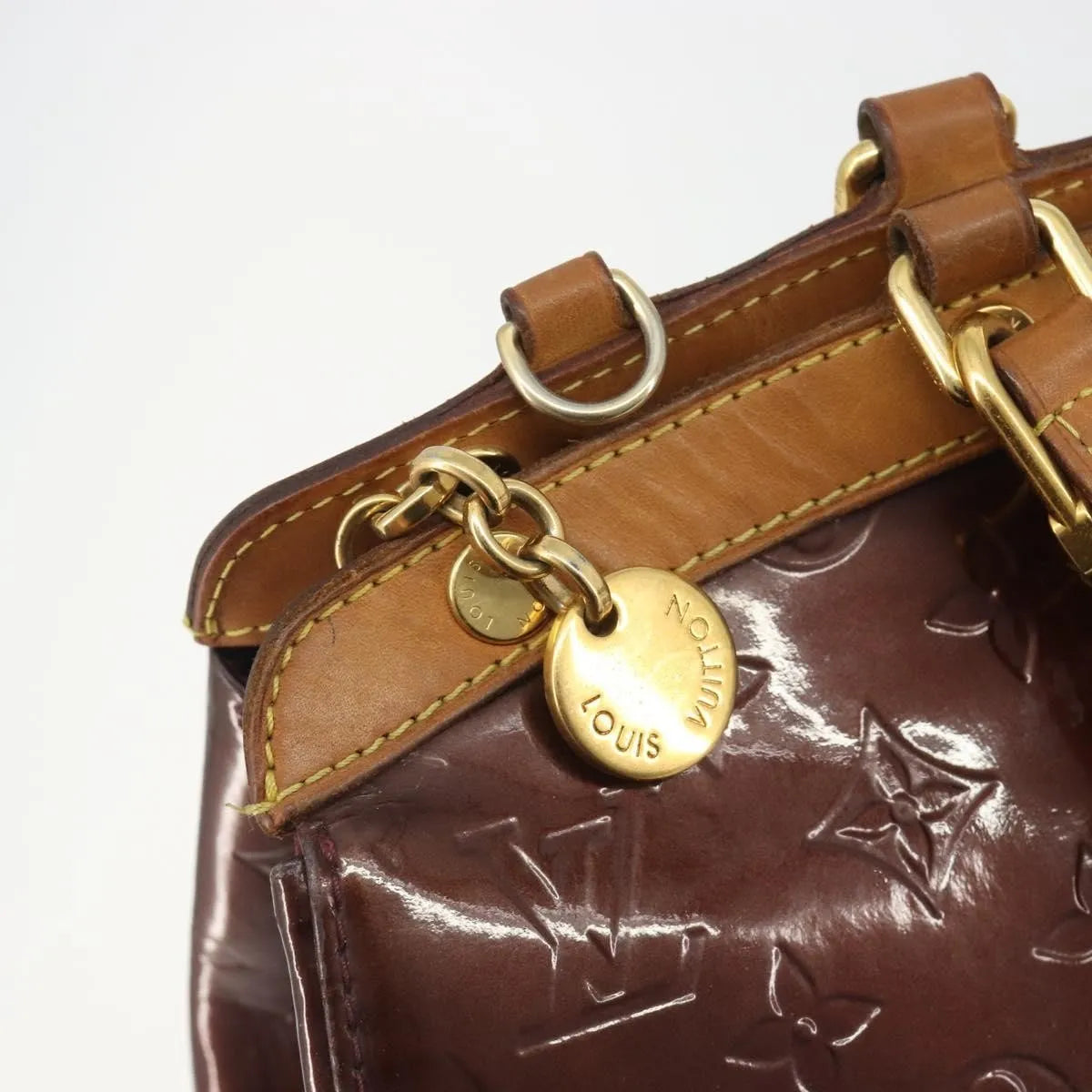 Louis Vuitton Brea Monogram Vernis Burgundy Patent_Leather Handbag (Pre-Owned)