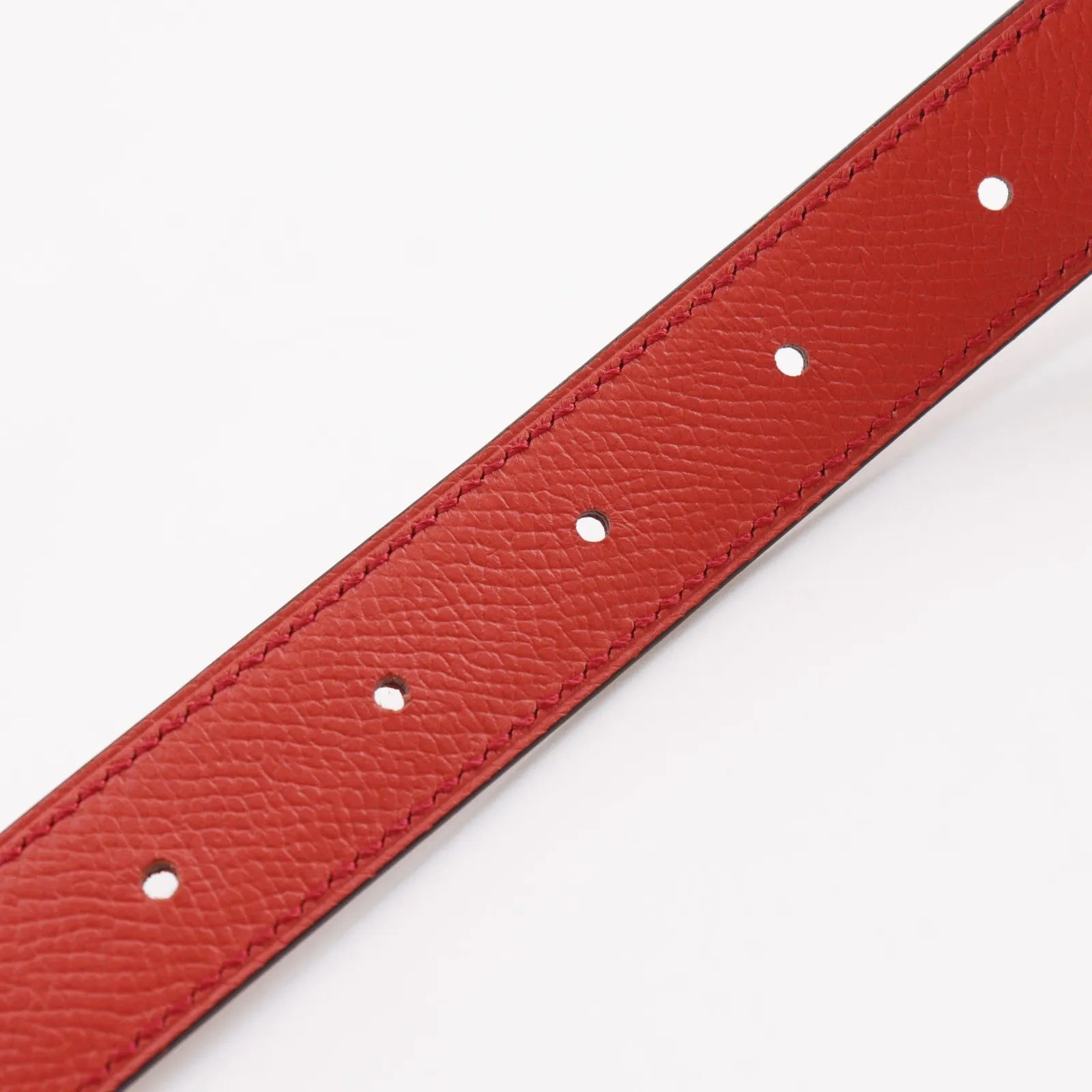 Hermes Rivale Reversible Belt Leather Red Leather Belts Accessory (Pre-Owned)