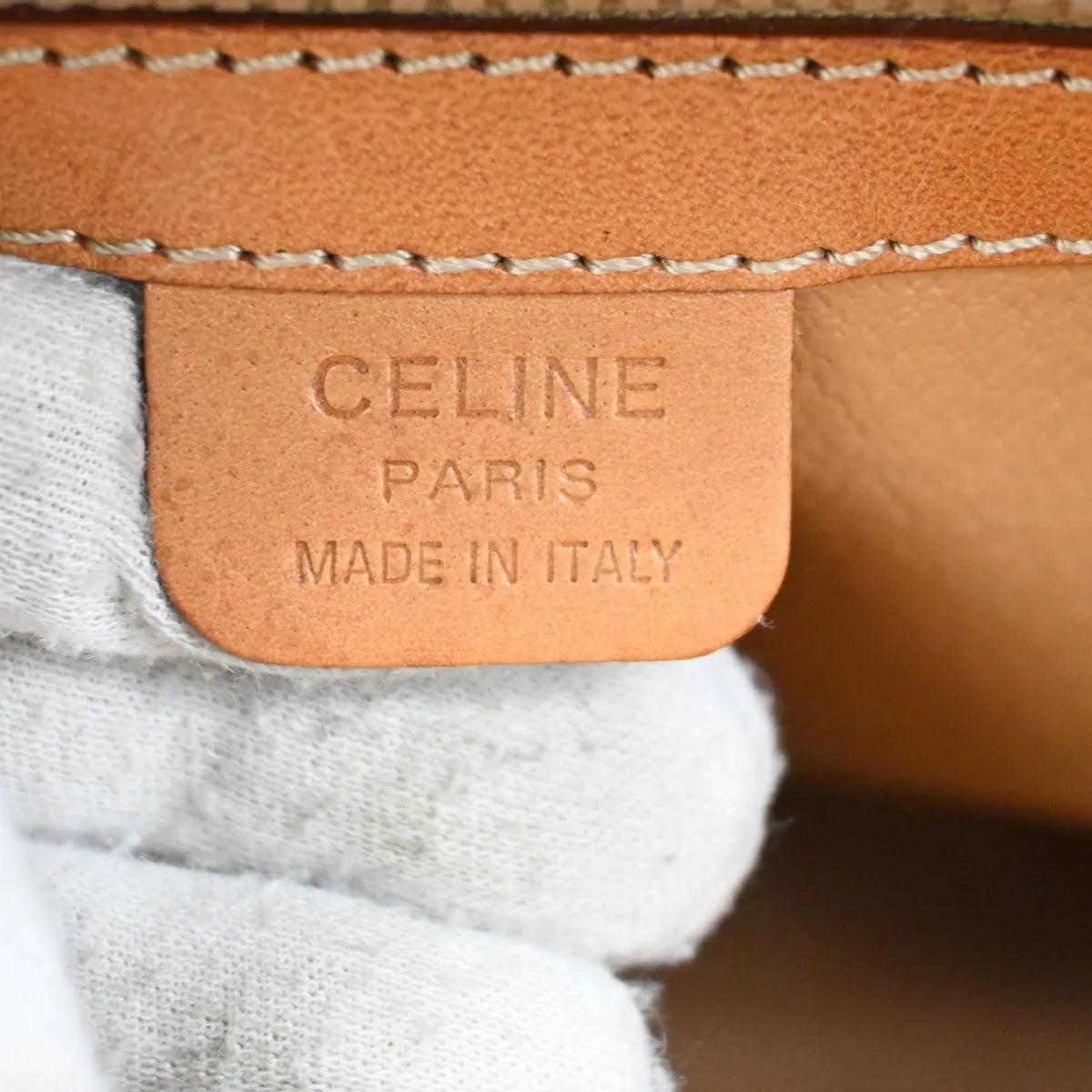 Celine Vintage Macadam Canvas And Leather Brown Canvas Handbag (Pre-Owned)