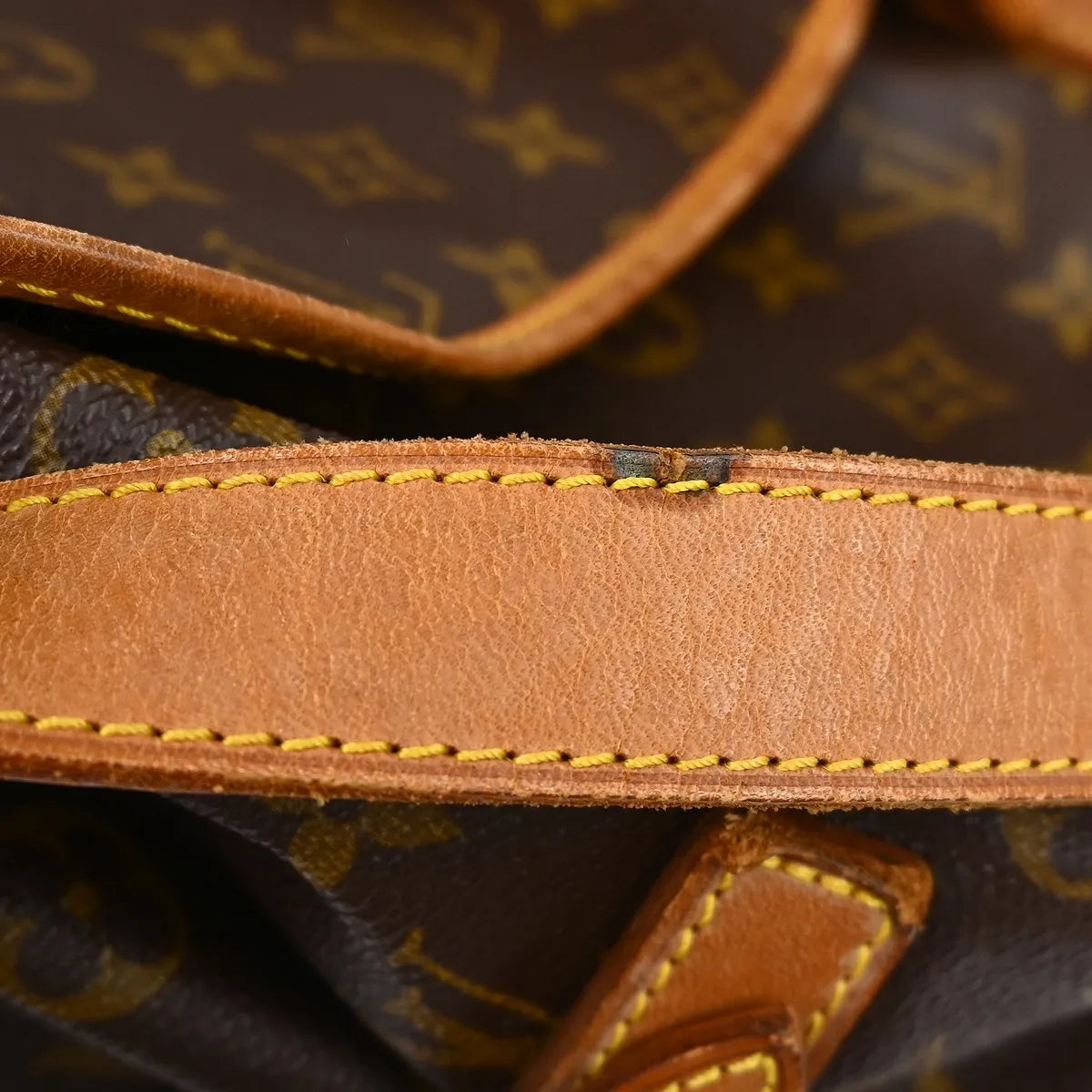 Louis Vuitton Saumur Handbag Monogram Canvas Brown Canvas Shoulder Bag Bag (Pre-Owned)