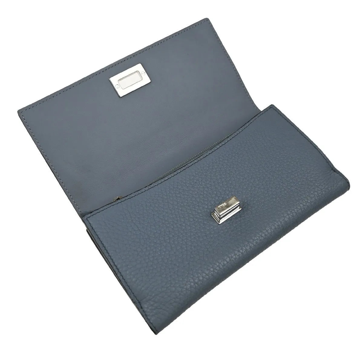 Fendi Peekaboo Leather Blue Leather Wallets Accessory (Pre-Owned)