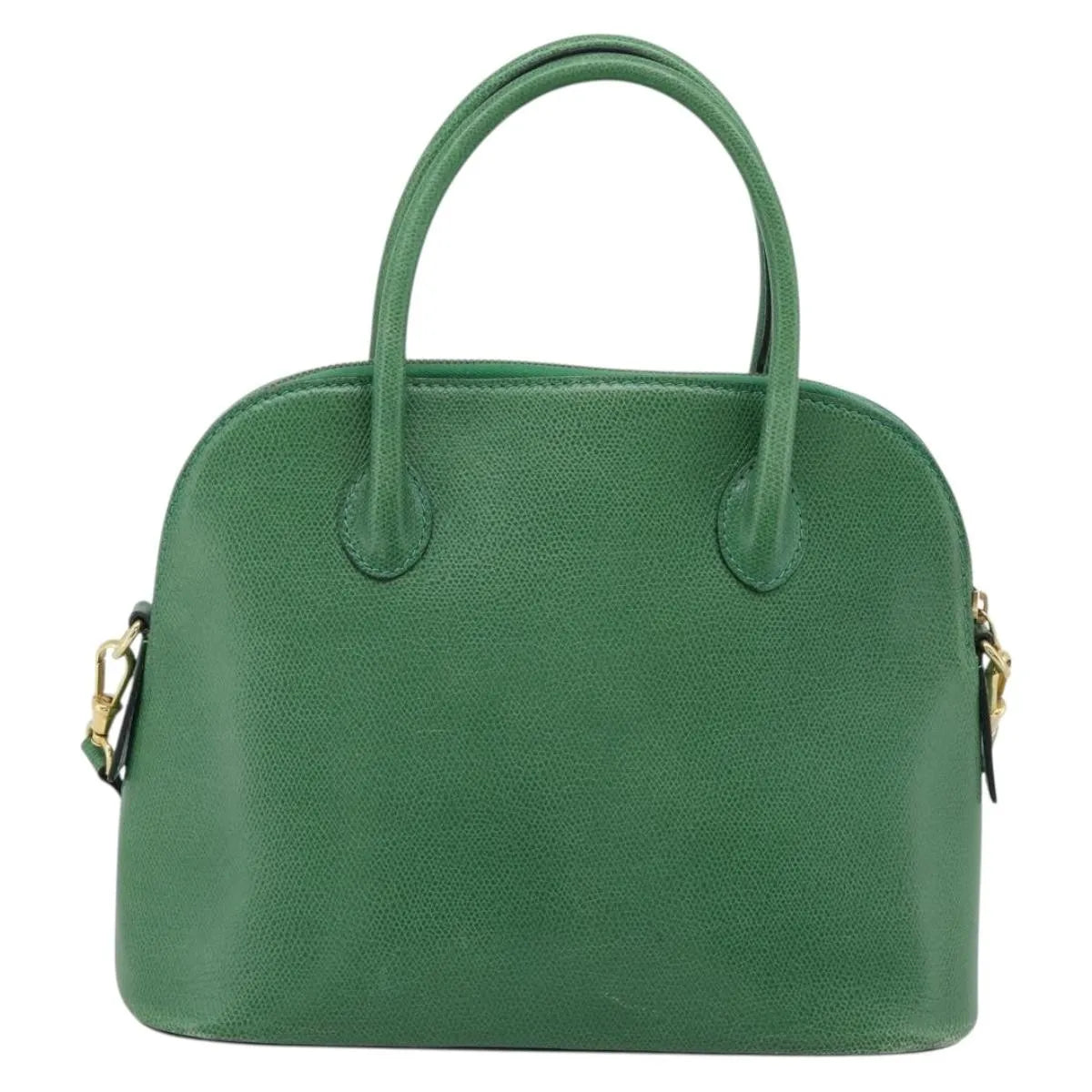 Celine Vintage Convertible Bowler Leather Green Leather Handbag (Pre-Owned)