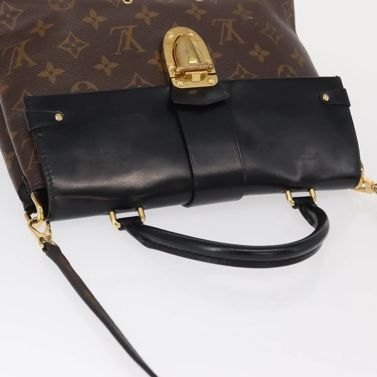 Louis Vuitton One Handle Flap Monogram Canvas And Leather Brown Canvas Handbag (Pre-Owned)