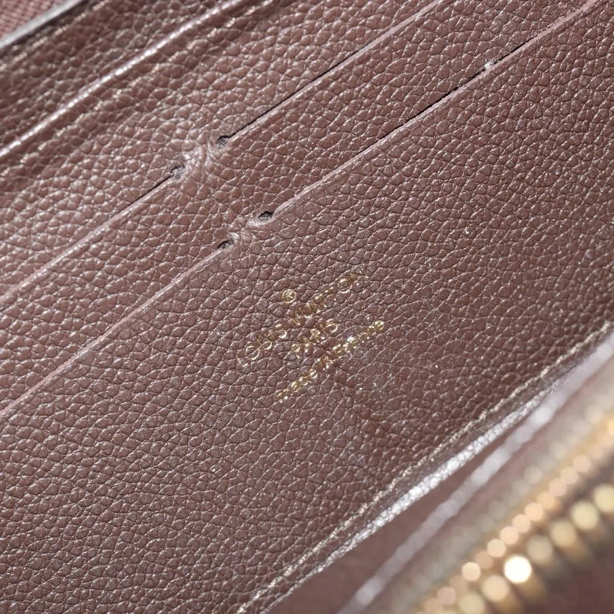 Louis Vuitton Zippy Wallet Nm Leather Empreinte Brown Leather Wallets Accessory (Pre-Owned)