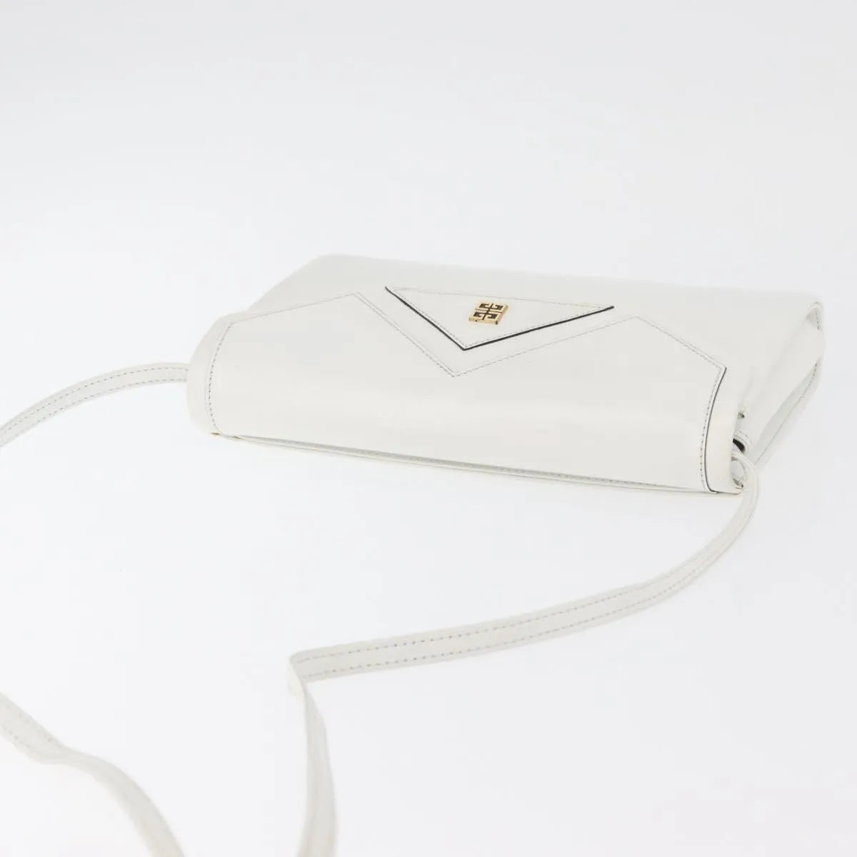 Givenchy Vintage 4G Leather White_Gold Leather Shoulder Bag Bag (Pre-Owned)