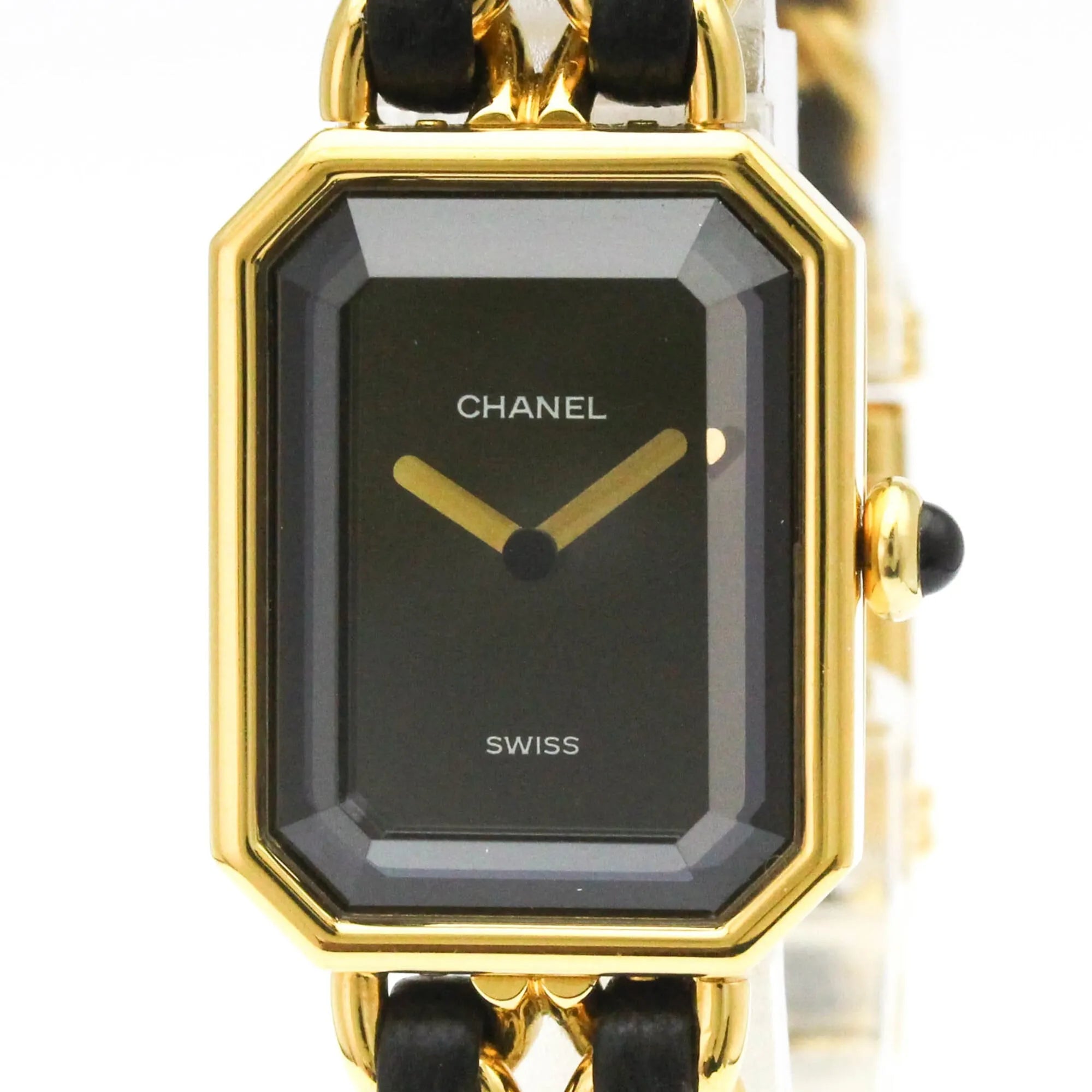 Chanel Premiere Rock Quartz Watch Plated Metal And Leather Watch (Pre-Owned)