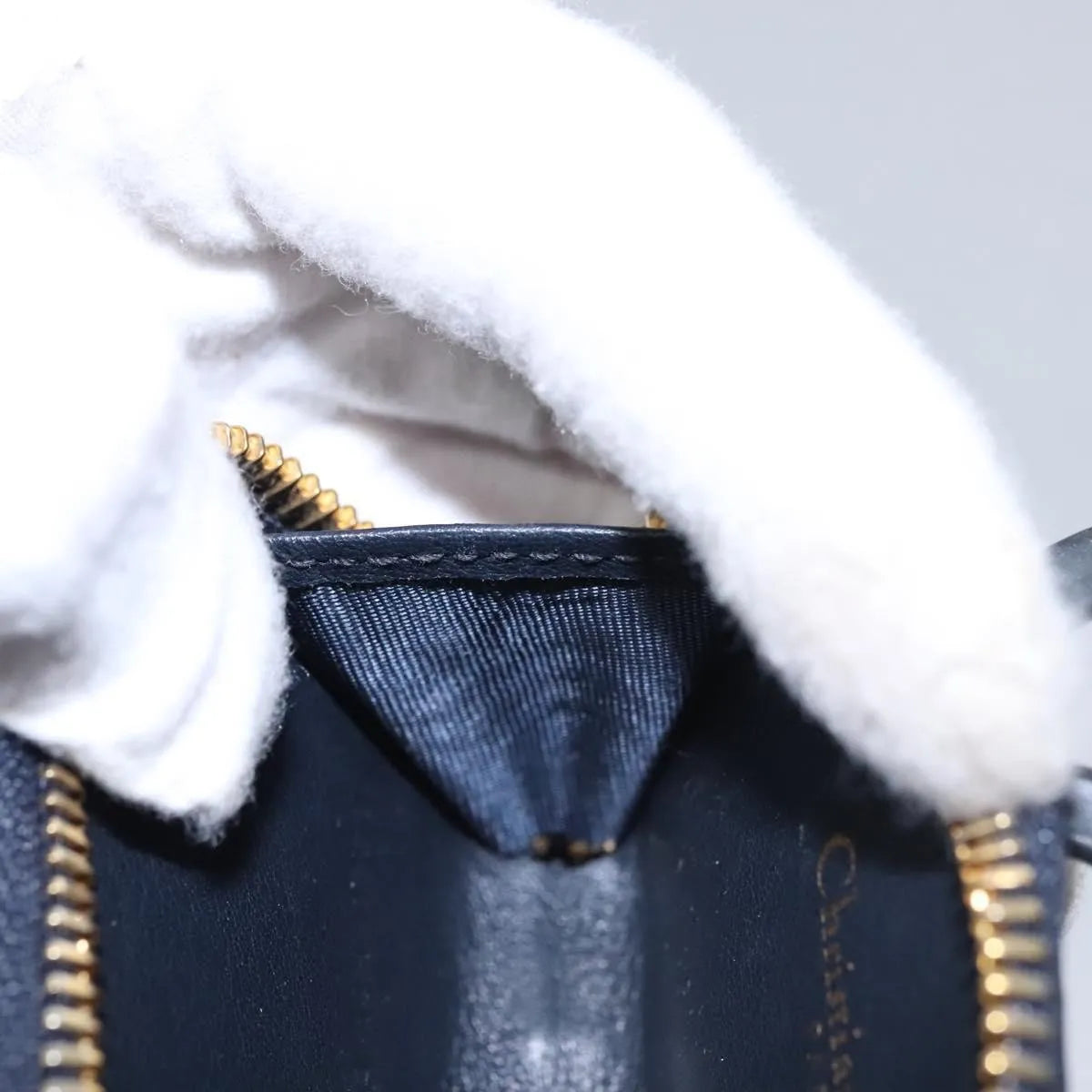 Christian Dior Trotter French Wallet Diorissimo Canvas Navy Canvas Wallets Accessory (Pre-Owned)