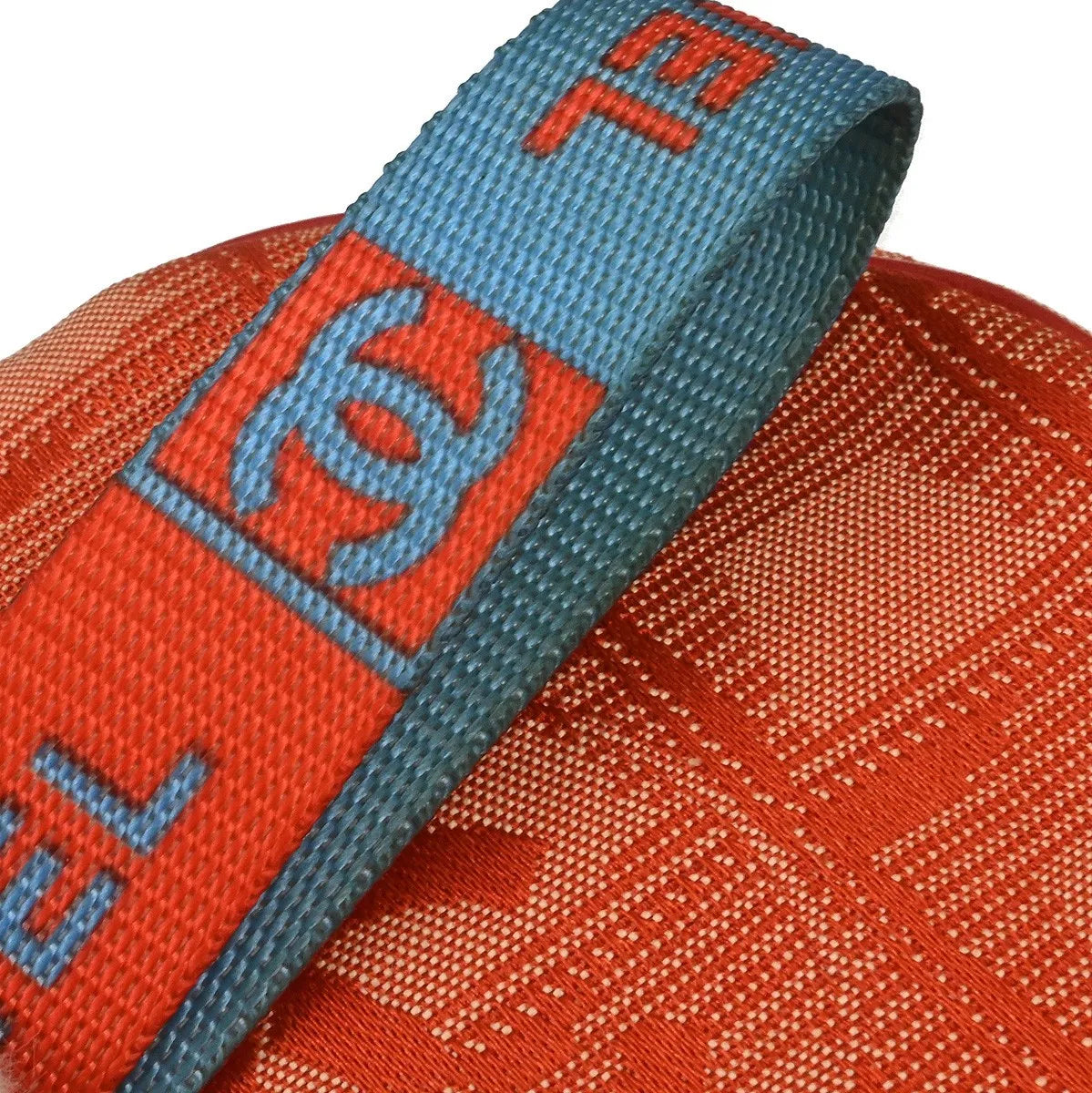 Chanel Travel Line Round Wristlet Nylon Orange Nylon Clutche & Pouche Bag (Pre-Owned)